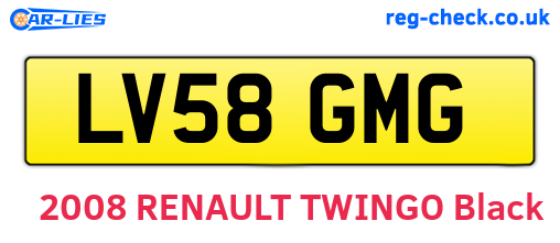 LV58GMG are the vehicle registration plates.