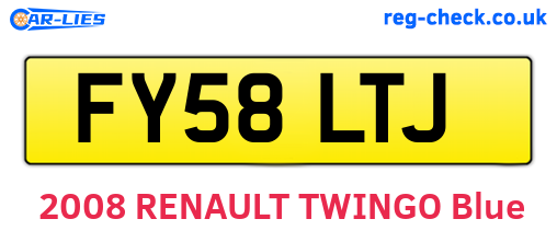 FY58LTJ are the vehicle registration plates.
