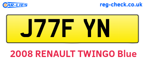 J77FYN are the vehicle registration plates.
