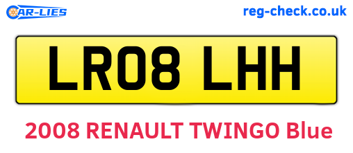 LR08LHH are the vehicle registration plates.