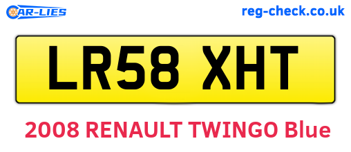 LR58XHT are the vehicle registration plates.