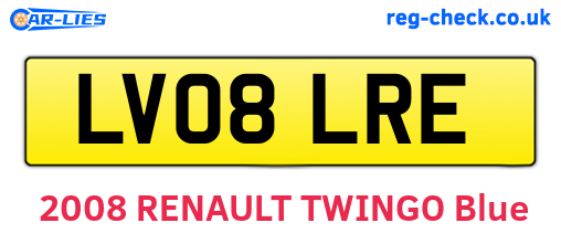 LV08LRE are the vehicle registration plates.