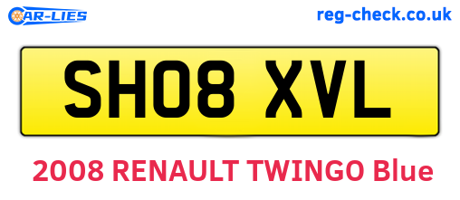 SH08XVL are the vehicle registration plates.
