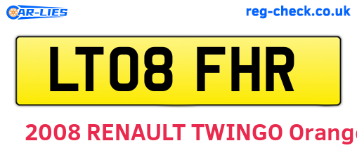 LT08FHR are the vehicle registration plates.
