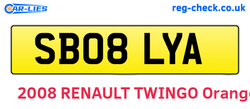 SB08LYA are the vehicle registration plates.