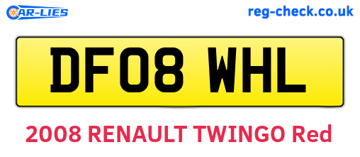 DF08WHL are the vehicle registration plates.