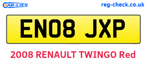 EN08JXP are the vehicle registration plates.