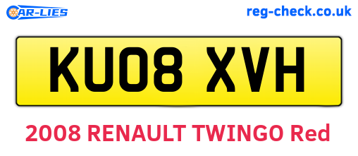 KU08XVH are the vehicle registration plates.