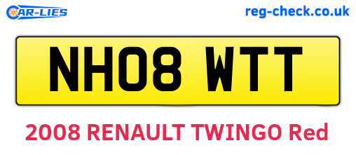 NH08WTT are the vehicle registration plates.