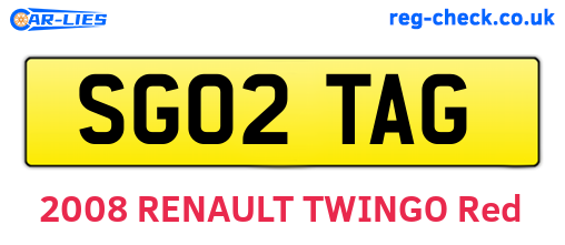 SG02TAG are the vehicle registration plates.