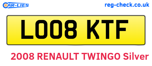 LO08KTF are the vehicle registration plates.