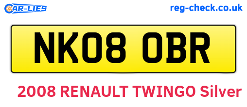 NK08OBR are the vehicle registration plates.