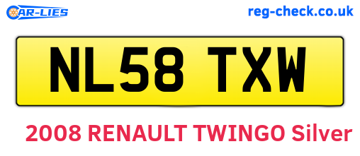 NL58TXW are the vehicle registration plates.
