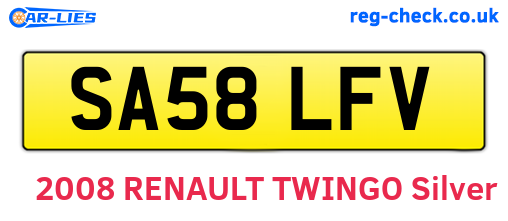 SA58LFV are the vehicle registration plates.