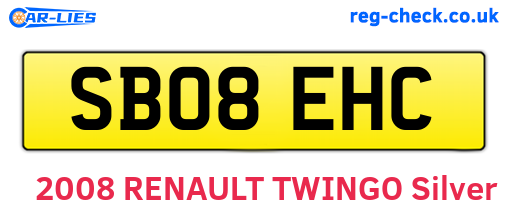 SB08EHC are the vehicle registration plates.
