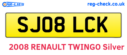 SJ08LCK are the vehicle registration plates.