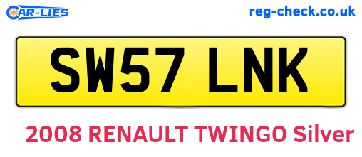 SW57LNK are the vehicle registration plates.