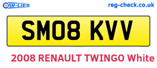 SM08KVV are the vehicle registration plates.