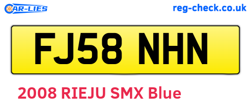 FJ58NHN are the vehicle registration plates.