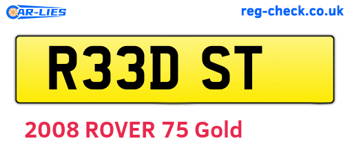 R33DST are the vehicle registration plates.