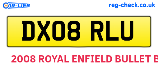 DX08RLU are the vehicle registration plates.
