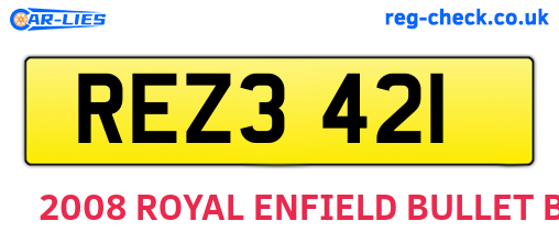 REZ3421 are the vehicle registration plates.