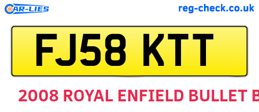 FJ58KTT are the vehicle registration plates.