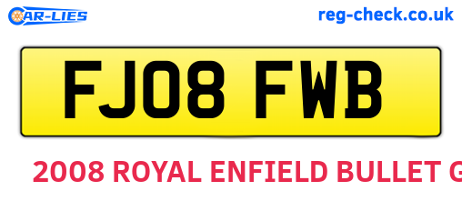 FJ08FWB are the vehicle registration plates.
