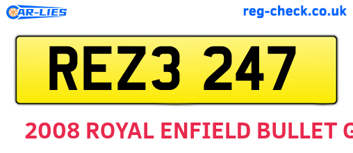 REZ3247 are the vehicle registration plates.