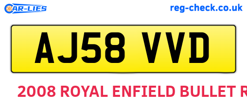 AJ58VVD are the vehicle registration plates.