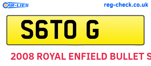 S6TOG are the vehicle registration plates.