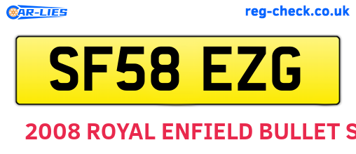 SF58EZG are the vehicle registration plates.