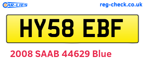 HY58EBF are the vehicle registration plates.
