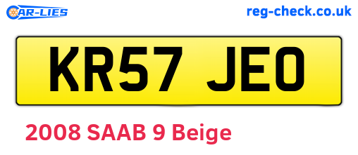 KR57JEO are the vehicle registration plates.
