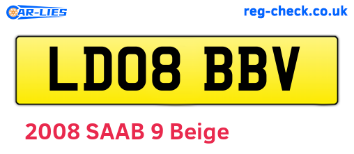 LD08BBV are the vehicle registration plates.