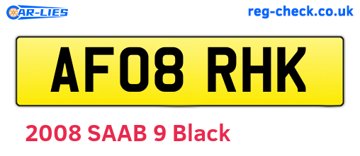 AF08RHK are the vehicle registration plates.