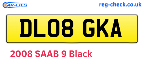 DL08GKA are the vehicle registration plates.