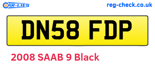 DN58FDP are the vehicle registration plates.