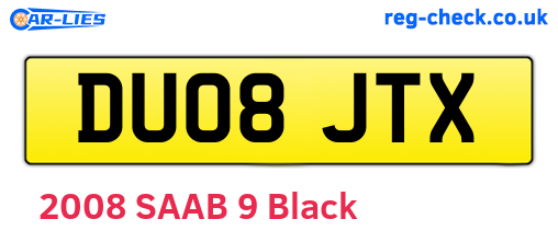 DU08JTX are the vehicle registration plates.