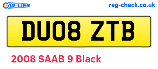 DU08ZTB are the vehicle registration plates.