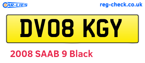DV08KGY are the vehicle registration plates.