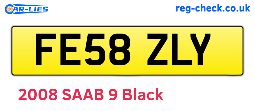 FE58ZLY are the vehicle registration plates.