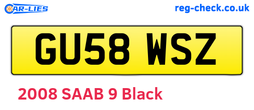GU58WSZ are the vehicle registration plates.