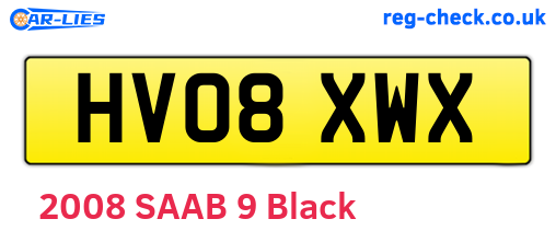 HV08XWX are the vehicle registration plates.
