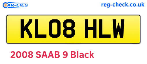 KL08HLW are the vehicle registration plates.