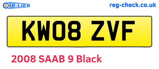 KW08ZVF are the vehicle registration plates.