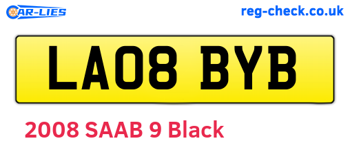 LA08BYB are the vehicle registration plates.