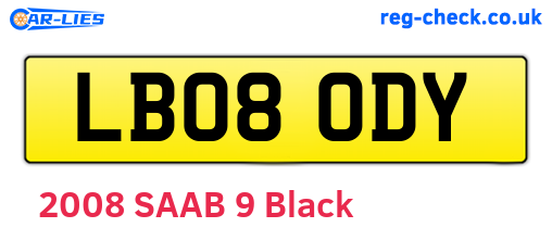 LB08ODY are the vehicle registration plates.
