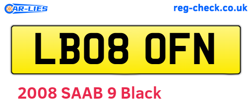 LB08OFN are the vehicle registration plates.