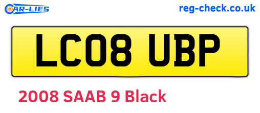 LC08UBP are the vehicle registration plates.